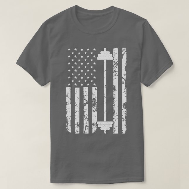 Camiseta Bandera De Ee.Uu. Gimnasio Gráfico Tren De Peso (Diseño del anverso)