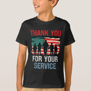 Camiseta Bandera De Ee.Uu. Gracias Por Su Servicio - Memori