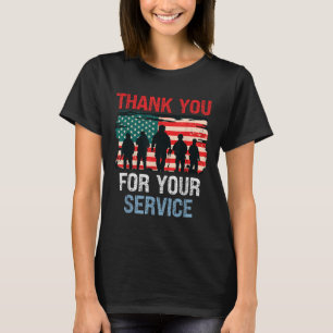 Camiseta Bandera De Ee.Uu. Gracias Por Su Servicio - Memori