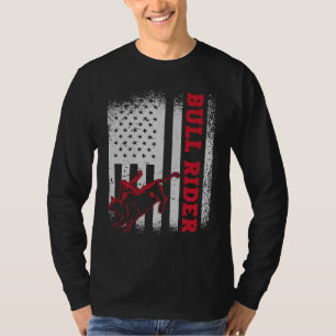 Camiseta Bandera de EE. UU. Jinete de Toro Americano Rodeo