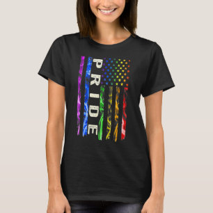 Camiseta Bandera de EE. UU. Lgbt Orgullo Humo