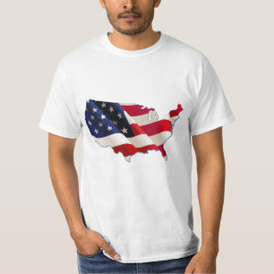 Camiseta Bandera de EE. UU., Mapa de América, 4 de Julio