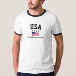 Camiseta Bandera de EE. UU. Minimalista Patriótica Retro Es