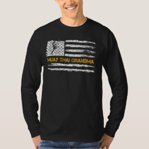 Camiseta Bandera De Ee.Uu. Mma Muay Luchadora Tailandesa Ab