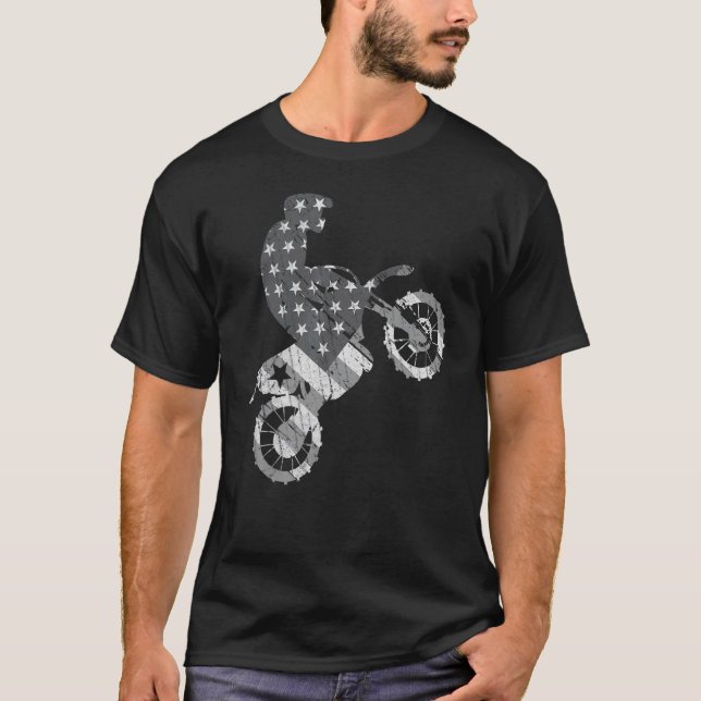 Camiseta Bandera de Ee. Uu. Motocross Enduro bmx Off Road M (Anverso)