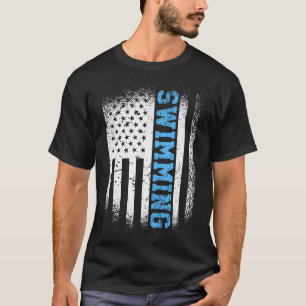Camiseta Bandera de EE. UU. Natación Nadar Nadadora America