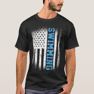 Camiseta Bandera de EE. UU. Natación Nadar Nadadora America