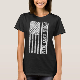 Camiseta Bandera De Ee.Uu. Nuevo Papa Cristiano 2025 Leo