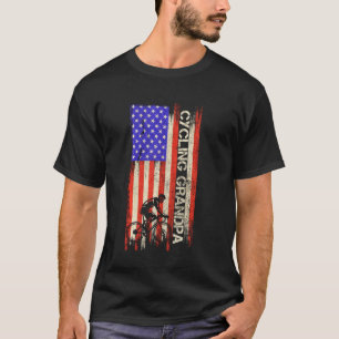 Camiseta Bandera De Ee.Uu. Orgullosa Ciclista Abuelo Sil