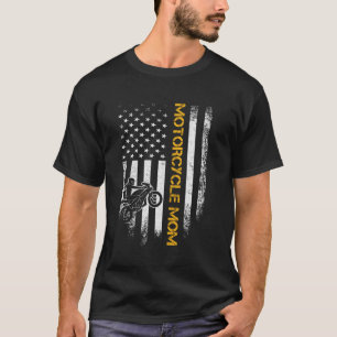 Camiseta Bandera De Ee.Uu. Orgullosa Motocicleta Sucia Bike