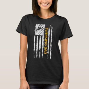 Camiseta Bandera De Ee.Uu. Orgullosa Natación Papá Nadar S