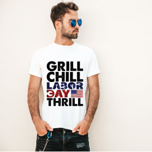 Camiseta Bandera de EE. UU. Parrilla Relajación Emoción del