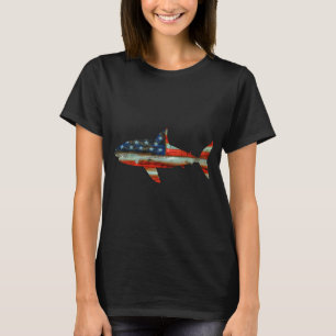 Camiseta Bandera de EE. UU. Pesca de Peces Pescador America