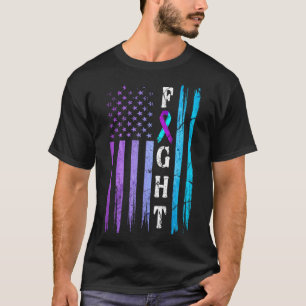 Camiseta Bandera de EE. UU. Prevención Conciencia Lucha Usa