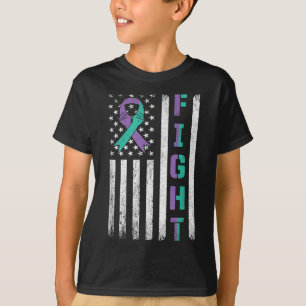 Camiseta Bandera de EE. UU. púrpura y verde claro de concie