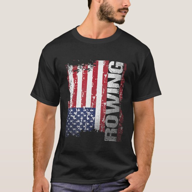 Camiseta Bandera de EE. UU. Remo  1 (Anverso)