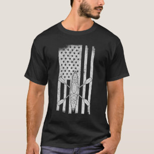 Camiseta Bandera De Ee.Uu. Retro Kayak Kayaking Paddling Vi