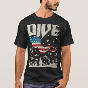 Camiseta Bandera De Ee.Uu. Scuba Dive Scuba