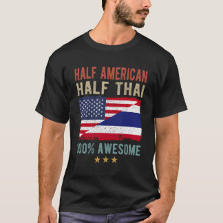 Camiseta Bandera De Ee.Uu. Tailandia Media Estadounidense