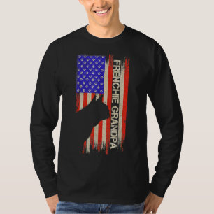Camiseta Bandera De Ee.Uu. Vintage Bulldog Francés Abuelo F