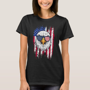 Camiseta Bandera de EE. UU. y Águila Calva Americana Grunge