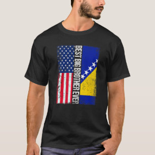 Camiseta Bandera De Ee.Uu. Y Bandera De Bosnia Y Herzegovin
