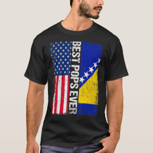 Camiseta Bandera De Ee.Uu. Y Bandera De Bosnia Y Herzegovin