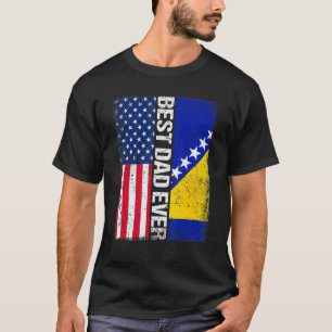 Camiseta Bandera De Ee.Uu. Y Bandera De Bosnia Y Herzegovin