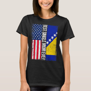 Camiseta Bandera De Ee.Uu. Y Bandera De Bosnia Y Herzegovin