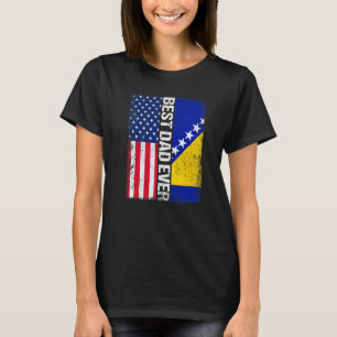 Camiseta Bandera De Ee.Uu. Y Bandera De Bosnia Y Herzegovin