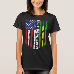 Camiseta Bandera De Ee.Uu. Y Bandera De Santo Tomé Y Prínci