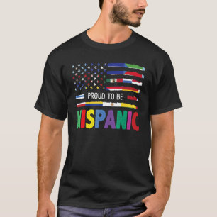 Camiseta Bandera de EE. UU. y de América Latina Orgulloso d