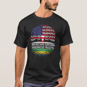 Camiseta Bandera de EE. UU. y Gabón Raíces gabonesas cultiv