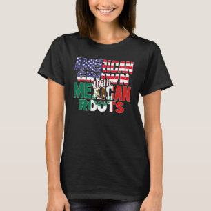 Camiseta Bandera de EE. UU. y México RAÍCES MEXICANAS Mitad