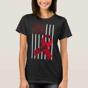 Camiseta Bandera De Eeuu Anemia Scd Celda De Cinta De Borgo