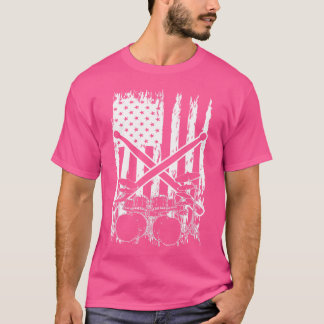Camiseta Bandera De Eeuu Dramero Patriótico Bidones Percusi