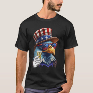 Camiseta Bandera De Eeuu Gafas De Sol De Águila Patriótica