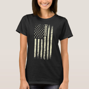 Camiseta Bandera De Eeuu Grabando Orgulloso Grabado Estadou