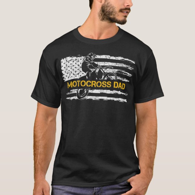 Camiseta Bandera de EEUU: Orgulloso Motocross Dirke Bike Da (Anverso)