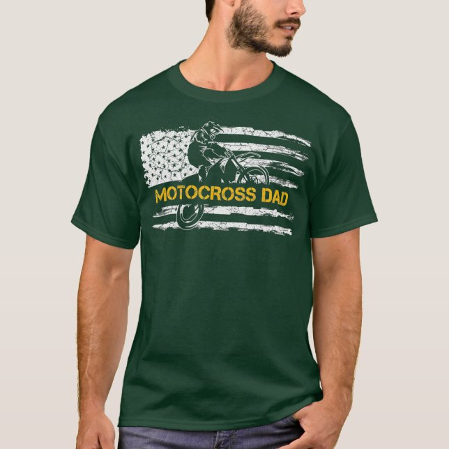 Camiseta Bandera de EEUU: Orgulloso Motocross Dirke Bike Da (Anverso)