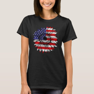 Camiseta Bandera De Eeuu Sunflower Estadounidense 4 De Juli
