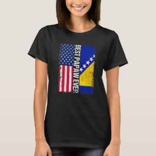 Camiseta Bandera De Eeuu Y Bandera De Bosnia Y Herzegovina 