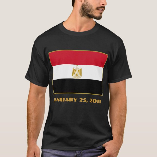 Camiseta Bandera de EGIPTO con la fecha del 25 de enero de (Anverso)