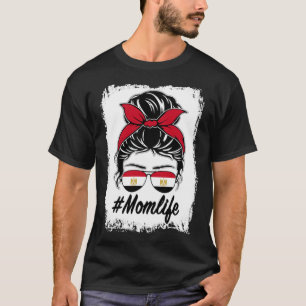 Camiseta Bandera de Egipto Mamá egipcia desordenada madre d