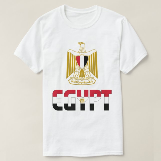 Camiseta Bandera de Egipto y Patriótico Del Escudo De Armas (Diseño del anverso)