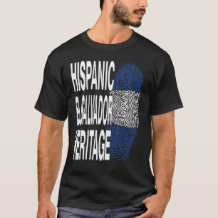 Camiseta Bandera de El Salvador huella digital de la bander