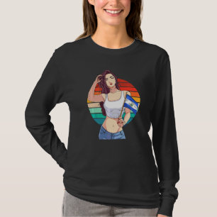 Camiseta Bandera de El Salvador Orgullo Salvadoreño Chica L