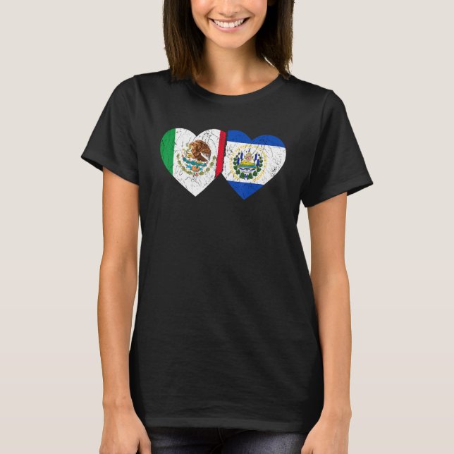 Camiseta Bandera de El Salvador Patrimonio de Raíces Mexica (Anverso)