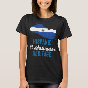 Camiseta Bandera de El Salvador Patrimonio Hispano Mes El S