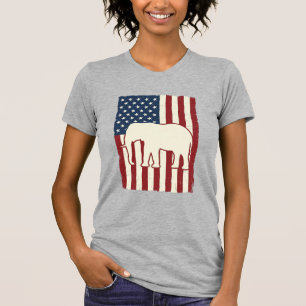 Camiseta Bandera de elefante patriótico diseño vectorial vi